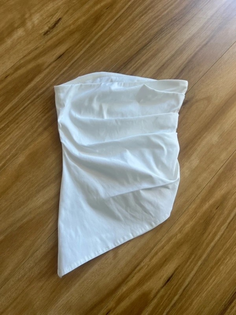 White Asymmetrical Women’s Skirt - Strapless Style